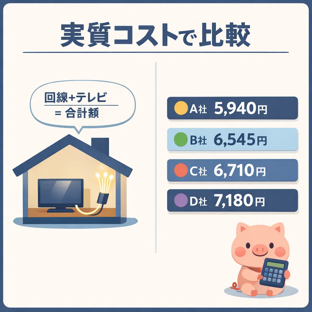光回線とテレビの月額合計で見る実質コスト - 光テレビ 料金