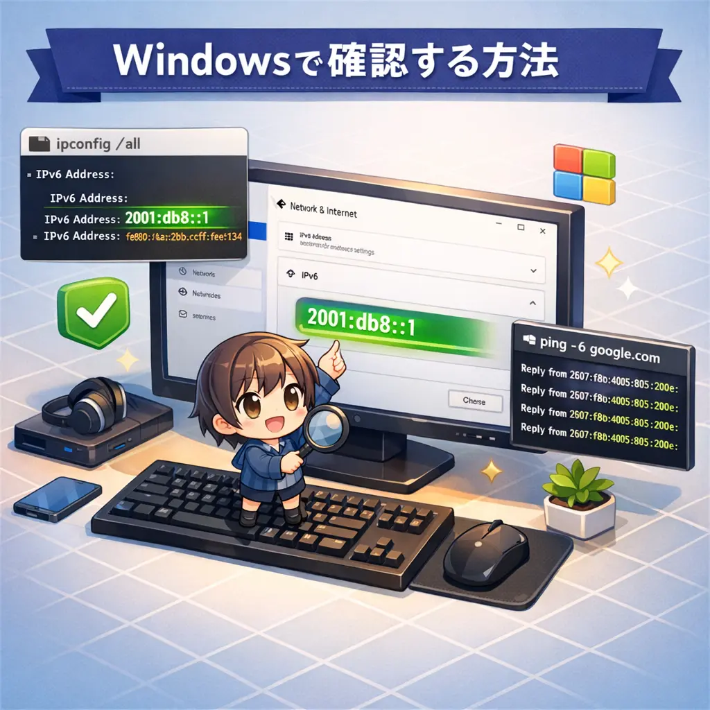 Windows PCでIPv6接続を確認する方法 - ipv6 接続確認